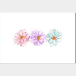 3 little flowers Posters and Art